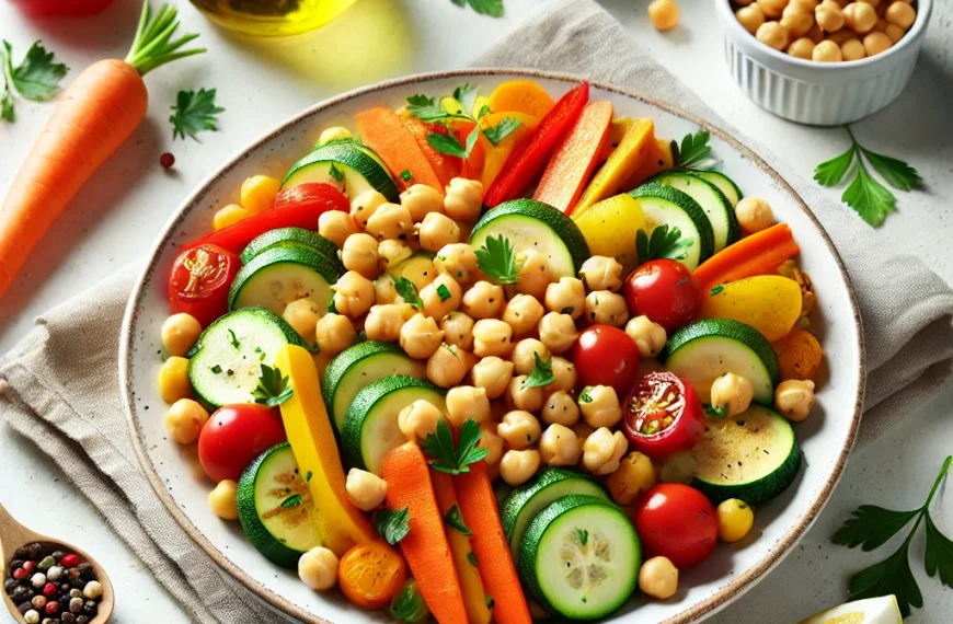 Receta: Garbanzos al vapor con verduras