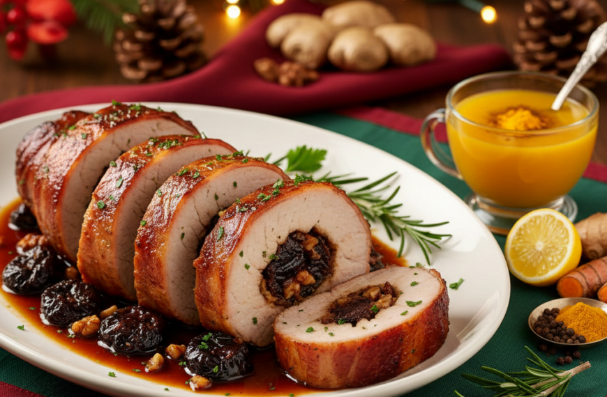 🎄 El Plato Estrella de tu Cena Navideña: Solomillo de Cerdo Relleno con Ciruelas, Bacon y Vino Dulce